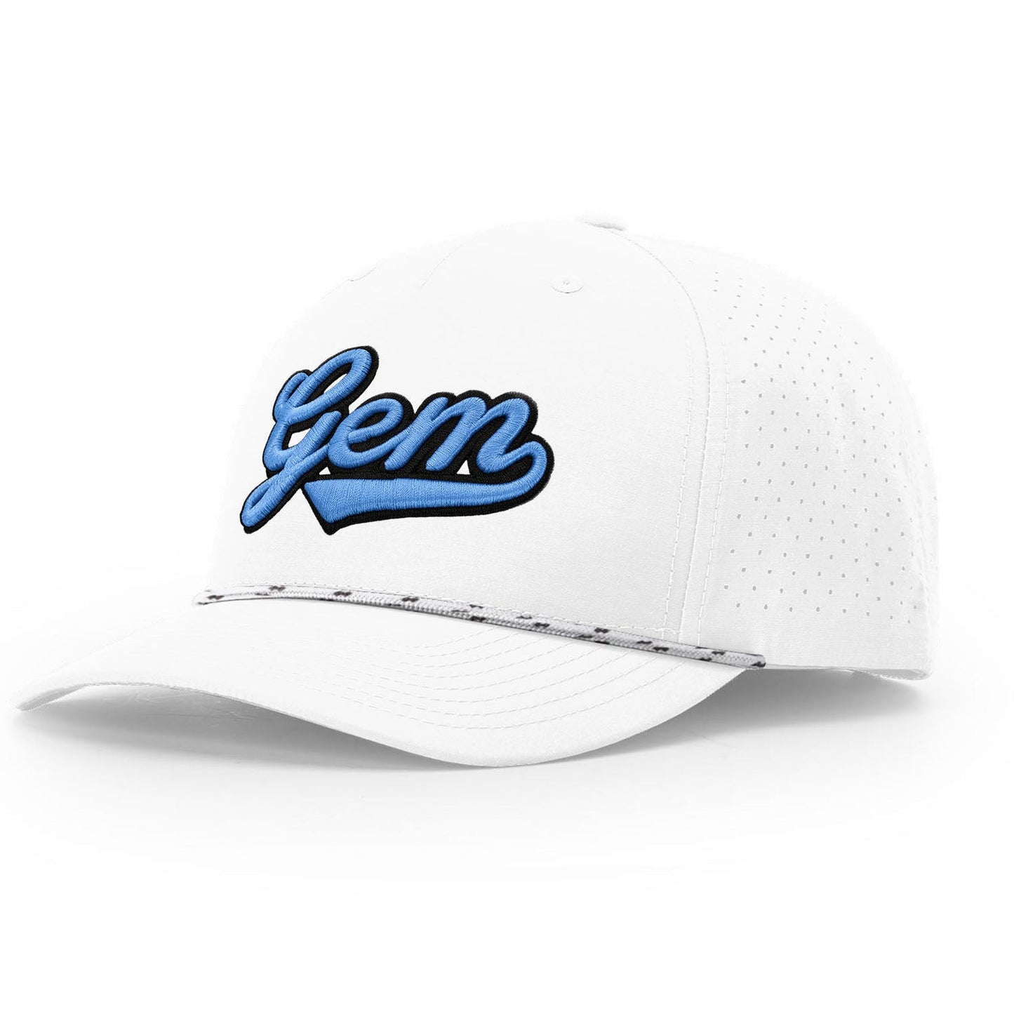Gem Gloves Performance Rope Snapback Hat - White/Carolina Script – Product View | Smash It Sports | pro, web