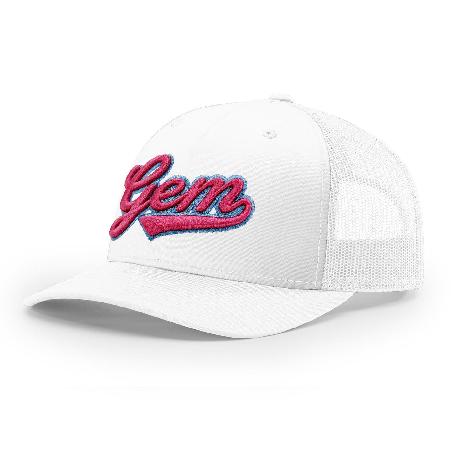 Gem Gloves R112 Trucker Hat - White/Vice Script – Product View | Smash It Sports | leather, pro
