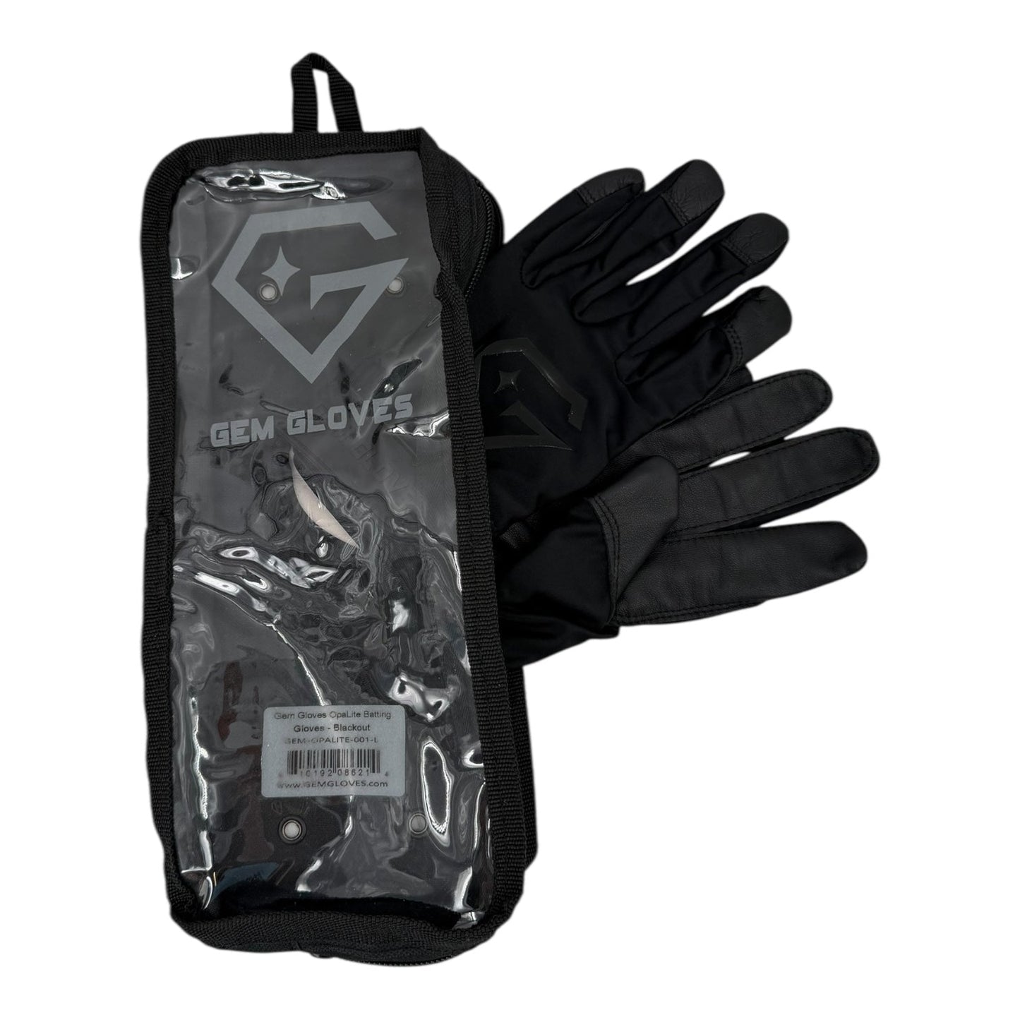 Gem Glove Opalite Batting Glove - Blackout – Product View | Smash It Sports | leather, pro
