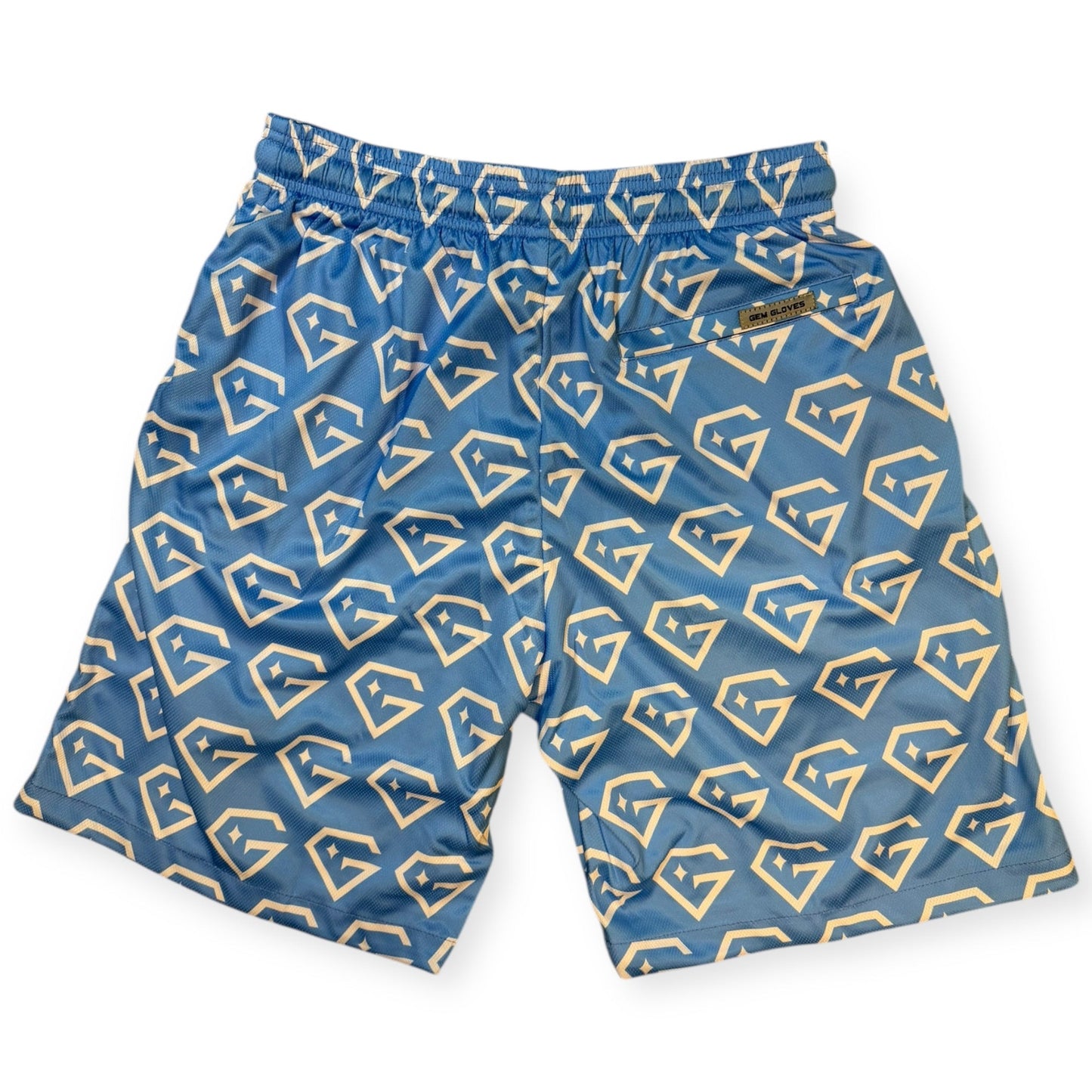 Gem Gloves Mesh Shorts - Diamond Drip - Carolina/White