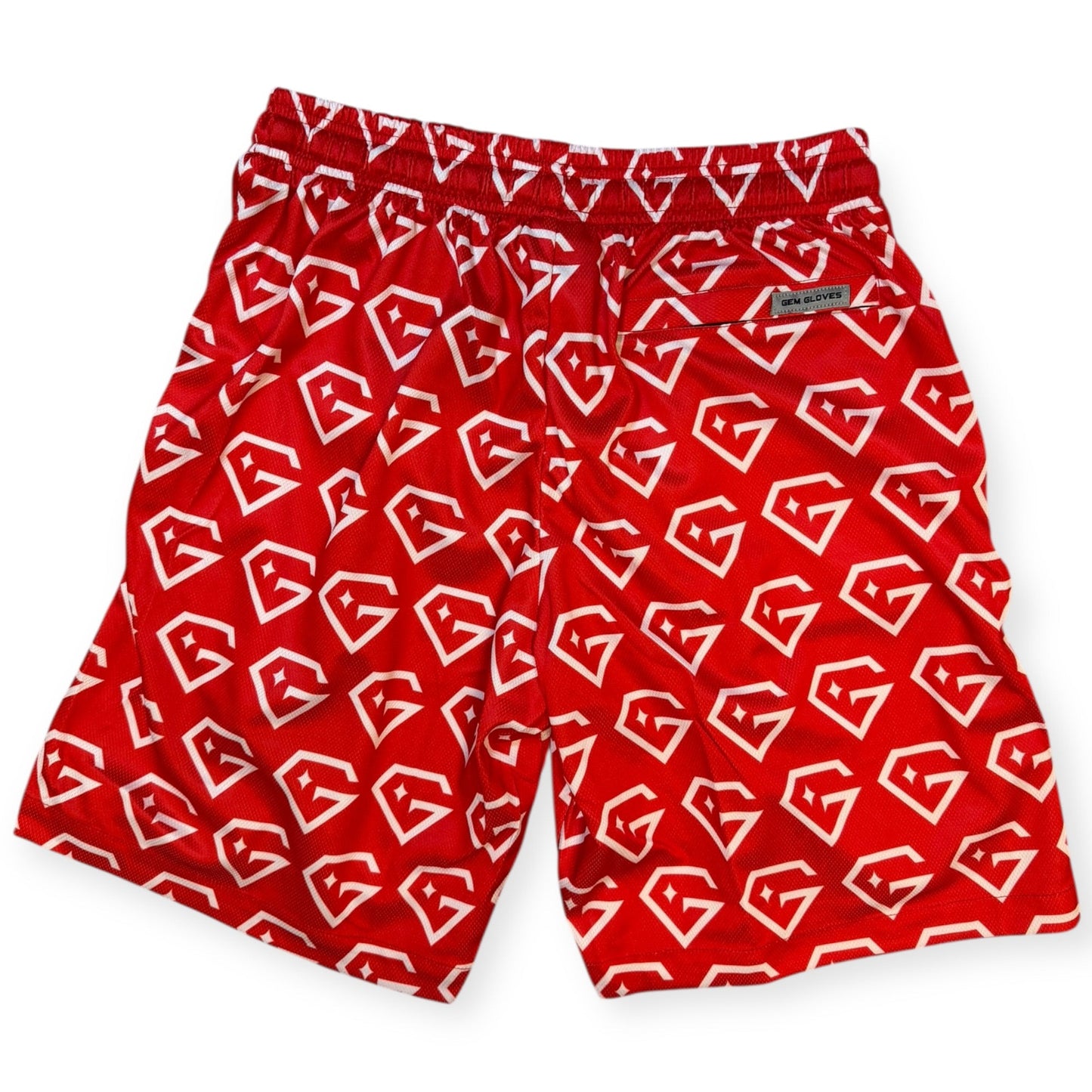 Gem Gloves Mesh Shorts - Diamond Drip - Red/White – Product View | Smash It Sports | pro, pocket