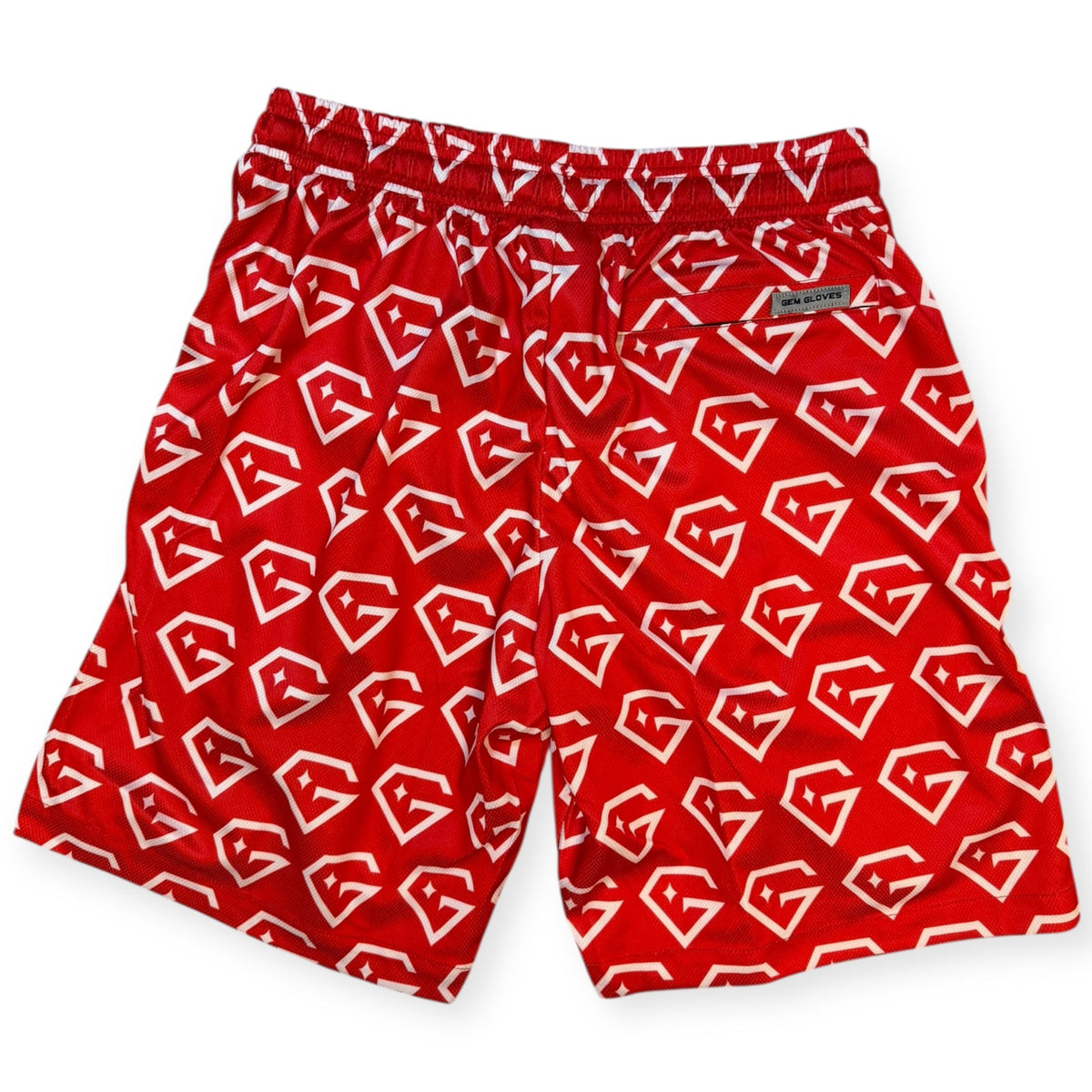 Gem Gloves Mesh Shorts - Diamond Drip - Red/White – Product View | Smash It Sports | pro, pocket