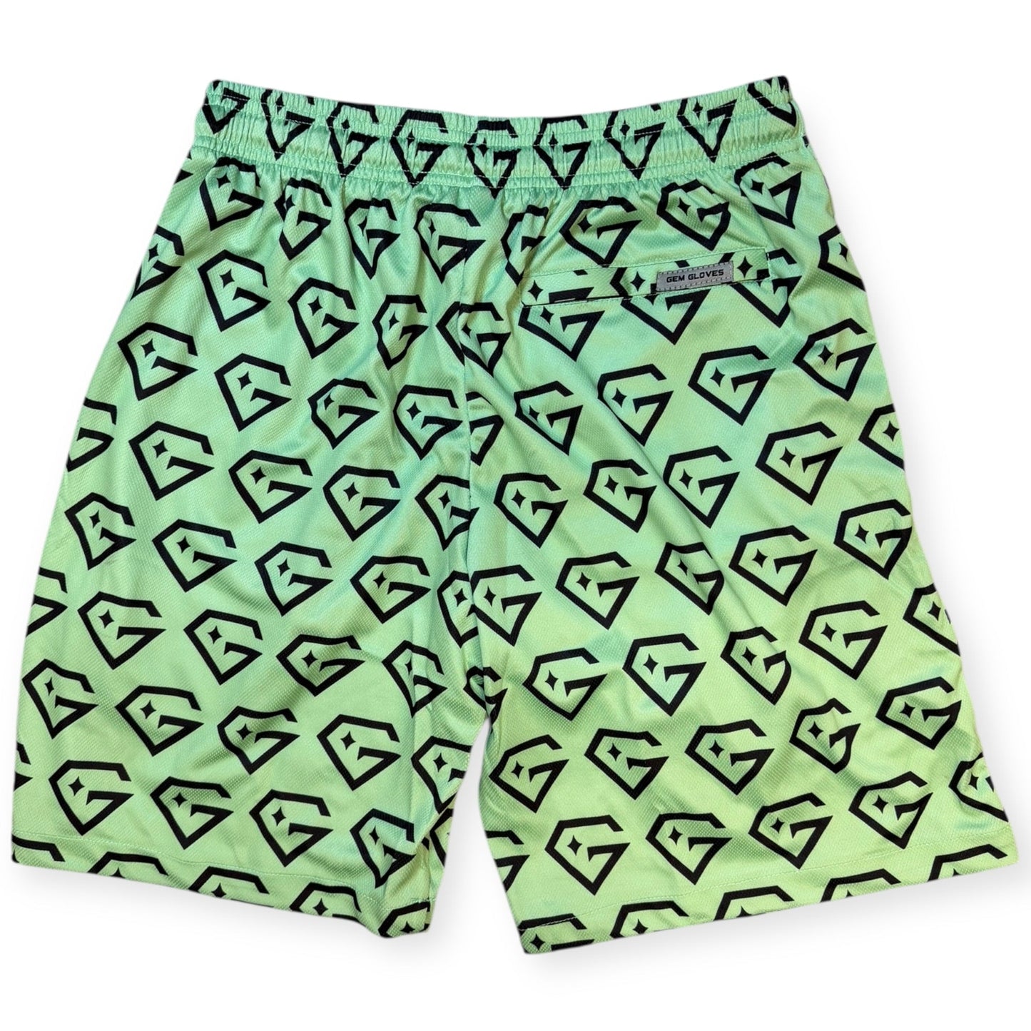 Gem Gloves Mesh Shorts - Diamond Drip - Mint/Black – Product View | Smash It Sports | pro, pocket