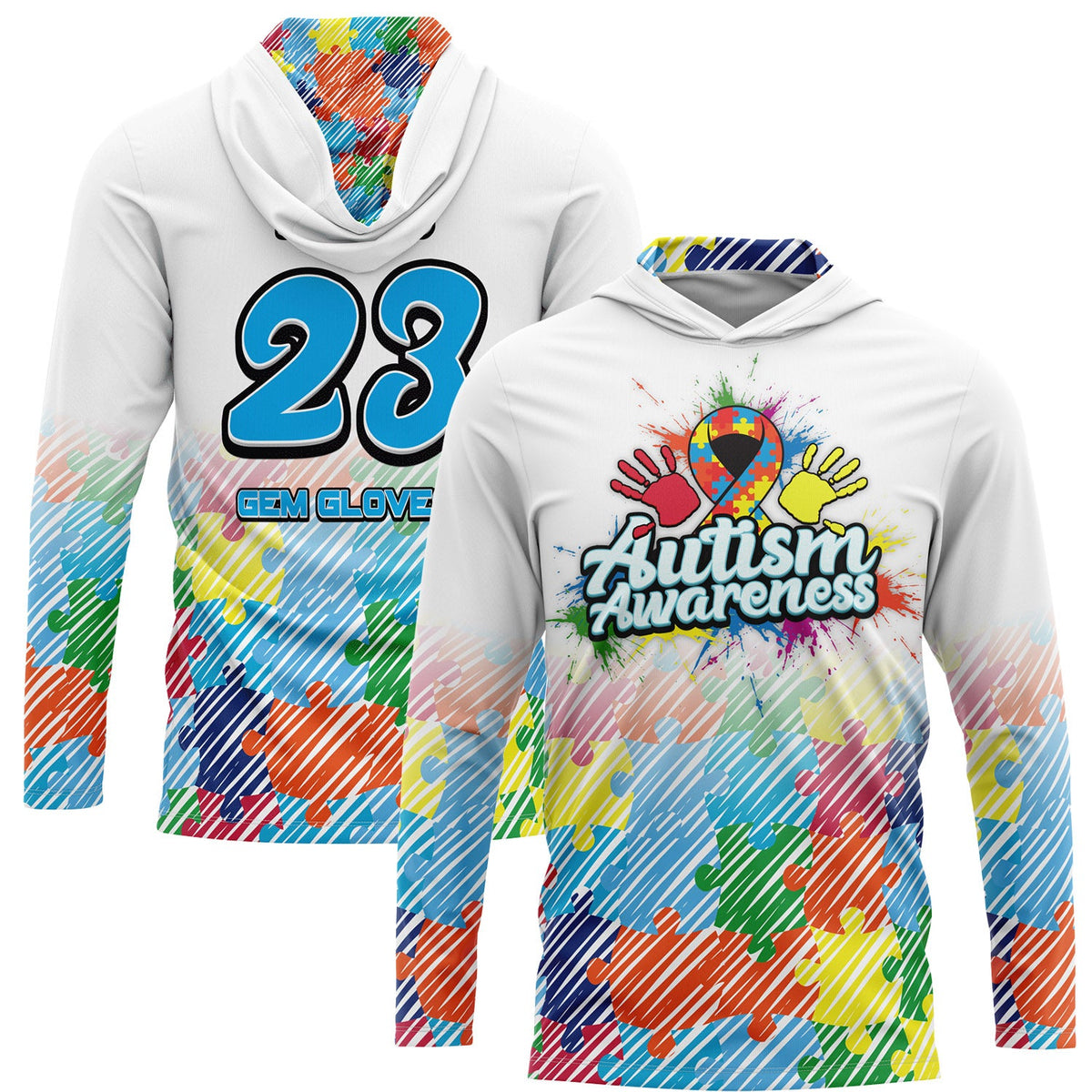 2026 Gem Gloves Autism Awareness Hooded Long Sleeve (Customized Buy-In) – Product View | Smash It Sports | pro