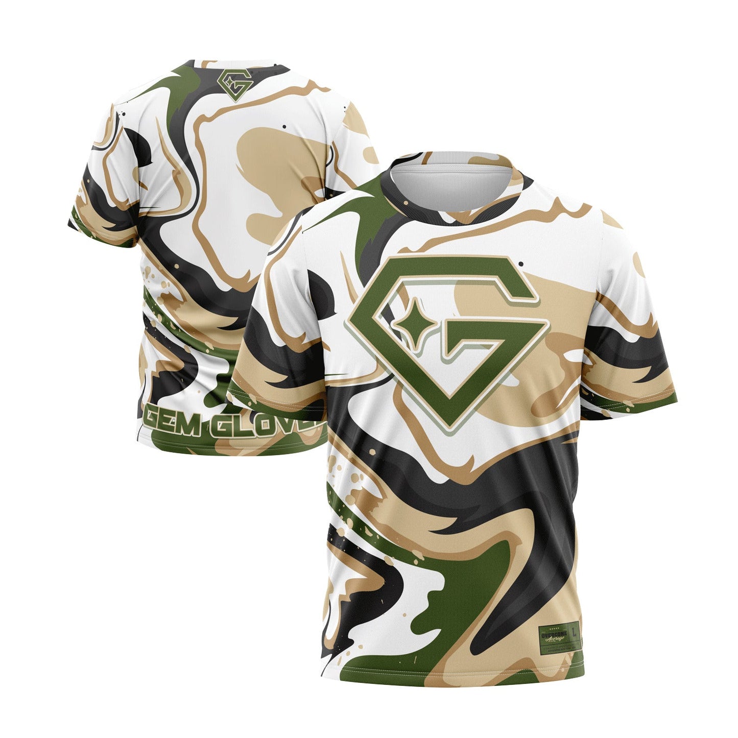 Gem Gloves Short Sleeve Shirt - Sandstorm Camo – Product View | Smash It Sports