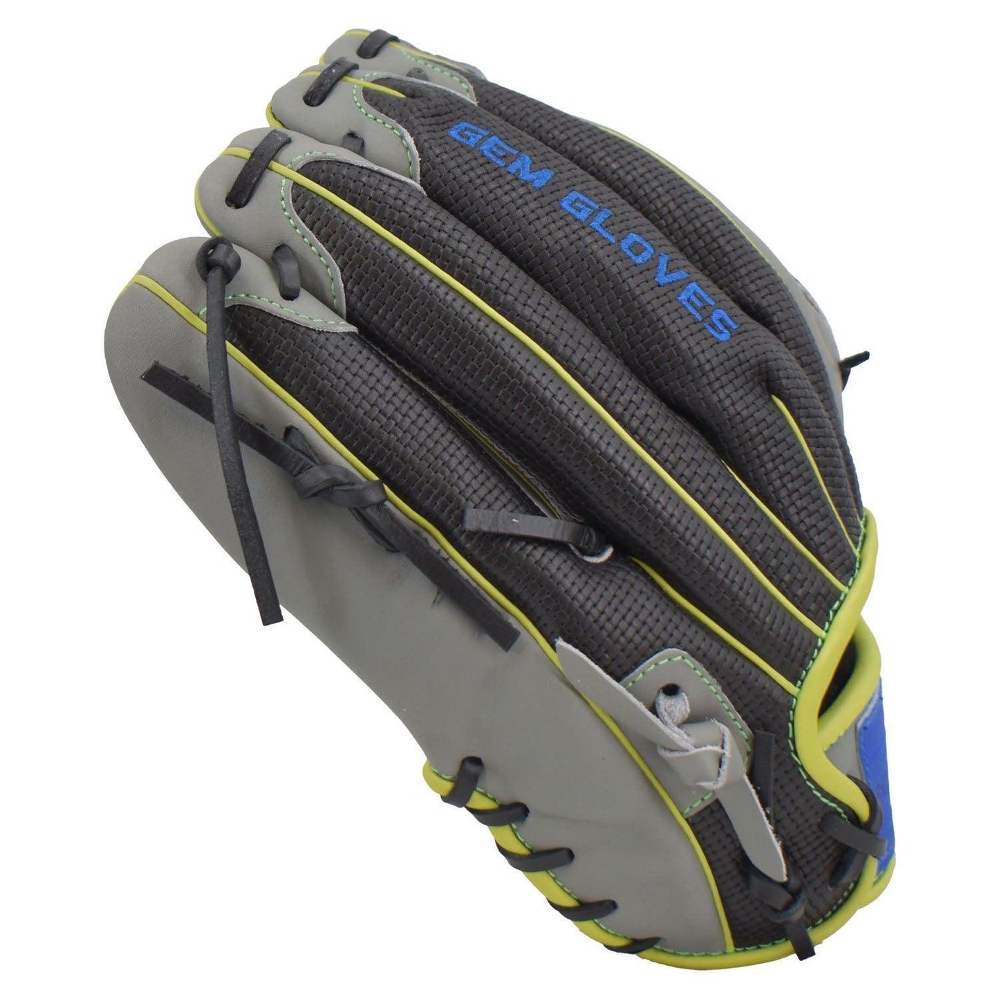 Gem Gloves Softball Fielding Glove - GEM010 Charcoal/Black/Neon Green - Smash It Sports