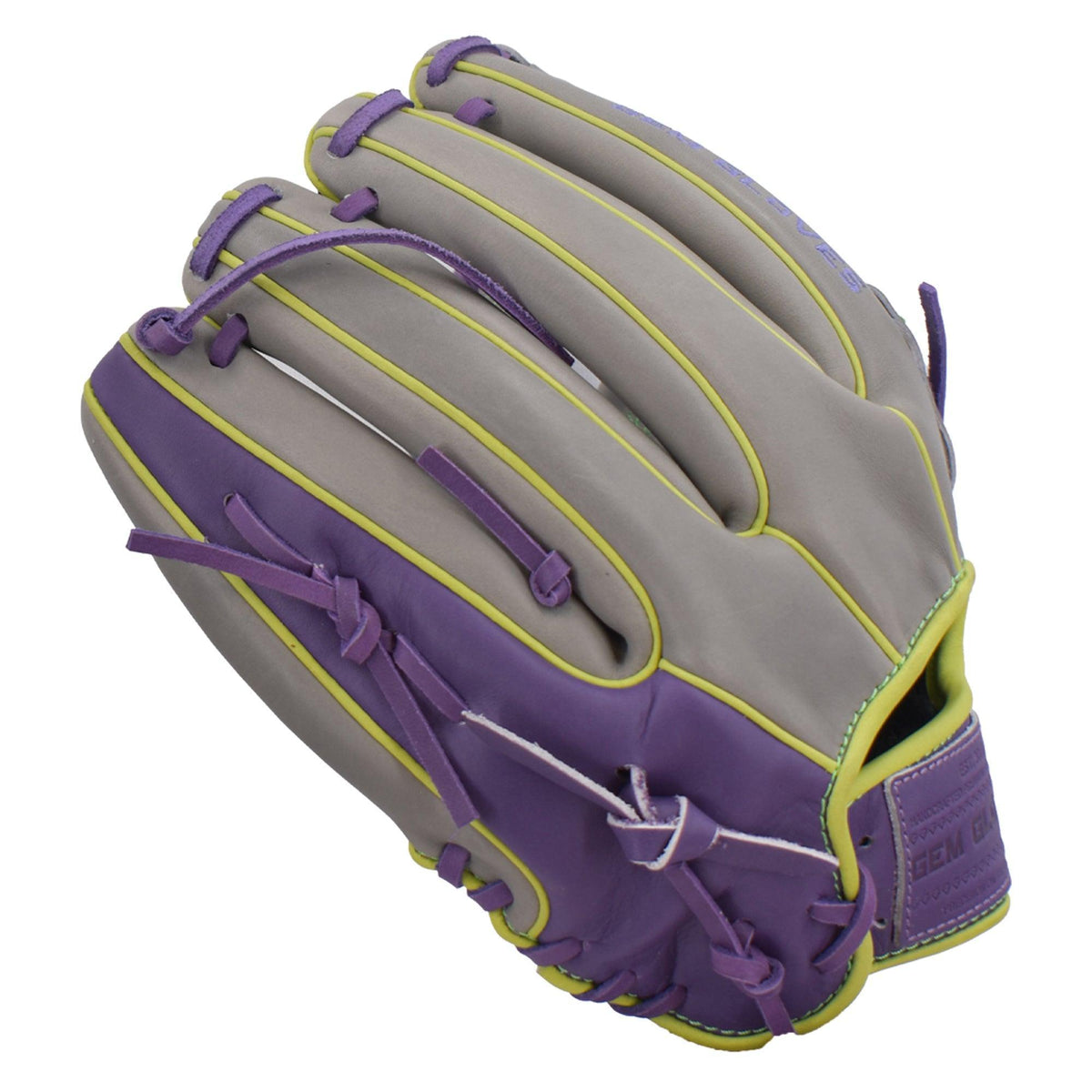 Gem Gloves Softball Fielding Glove - GEM042 Electric Grape – Product View | Smash It Sports | leather, kip, pro