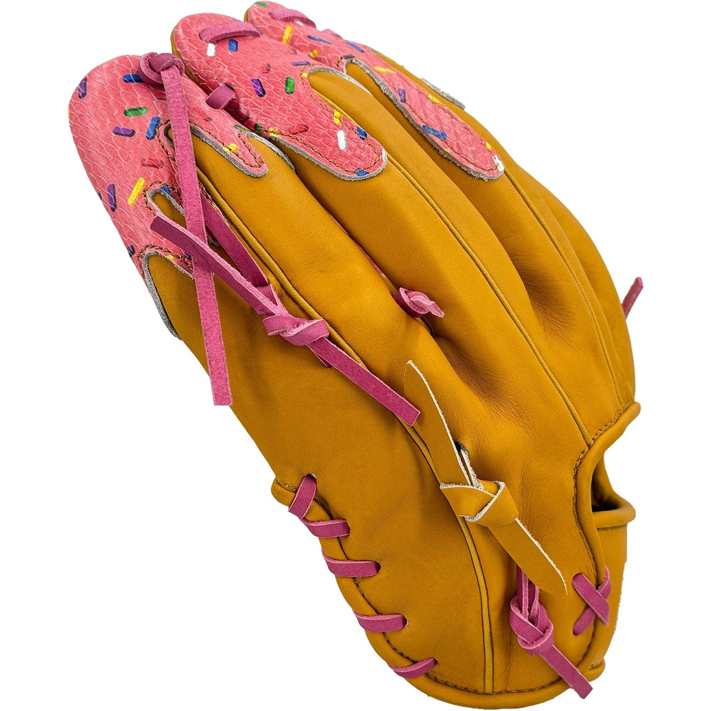 Gem Gloves Softball Fielding Glove - GEM049 Donut Drip – Product View | Smash It Sports | leather, kip, pro