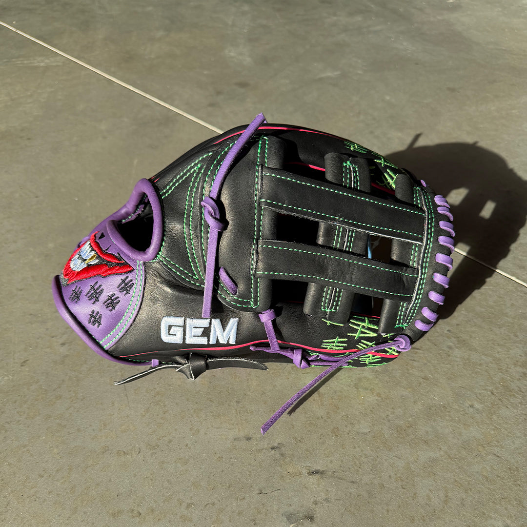 Gem Gloves Softball Fielding Glove - GEM086 Joker 2.0 Black – Product View | Smash It Sports | leather, kip, pro