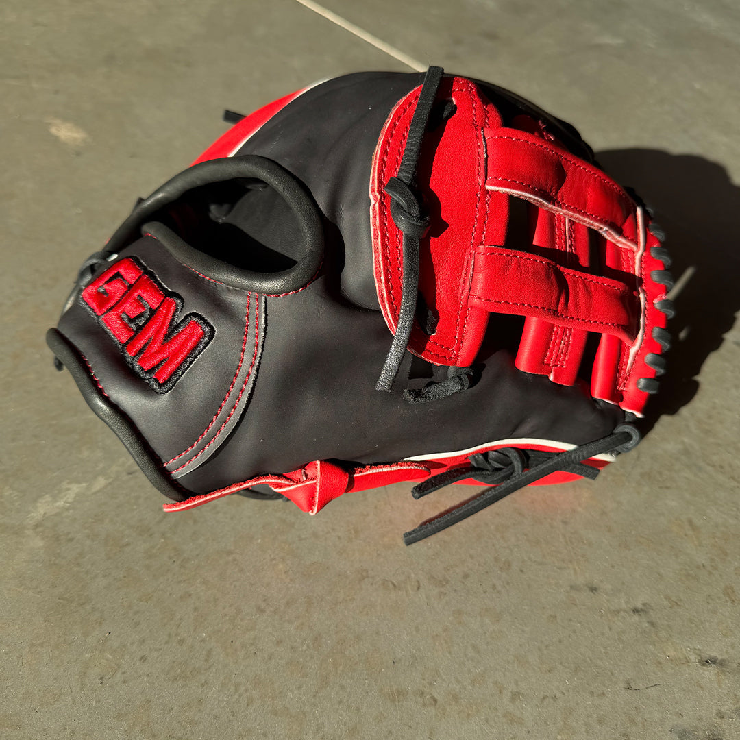 Gem Gloves Softball Fielding Glove - GEM085 Shadow Skulls – Product View | Smash It Sports | leather, kip, pro