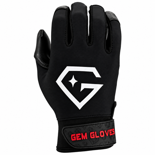 Gem Glove Opalite Batting Glove - Black/Red/White