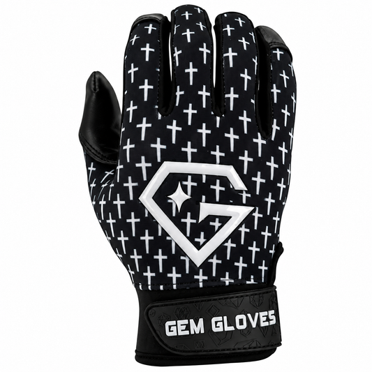 Gem Glove Opalite Batting Glove - Cross Fade Black/White