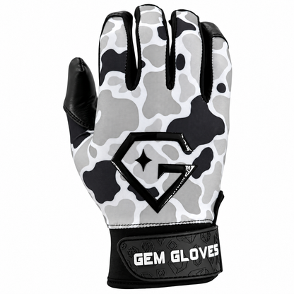 Gem Glove Opalite Batting Glove - Duck Camo Grayscale