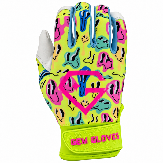 Gem Glove Opalite Batting Glove - Smiley Drip