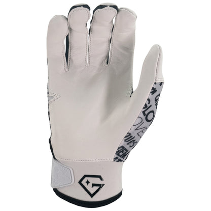 Gem Glove Opalite Batting Glove - Text Repeat Black/White