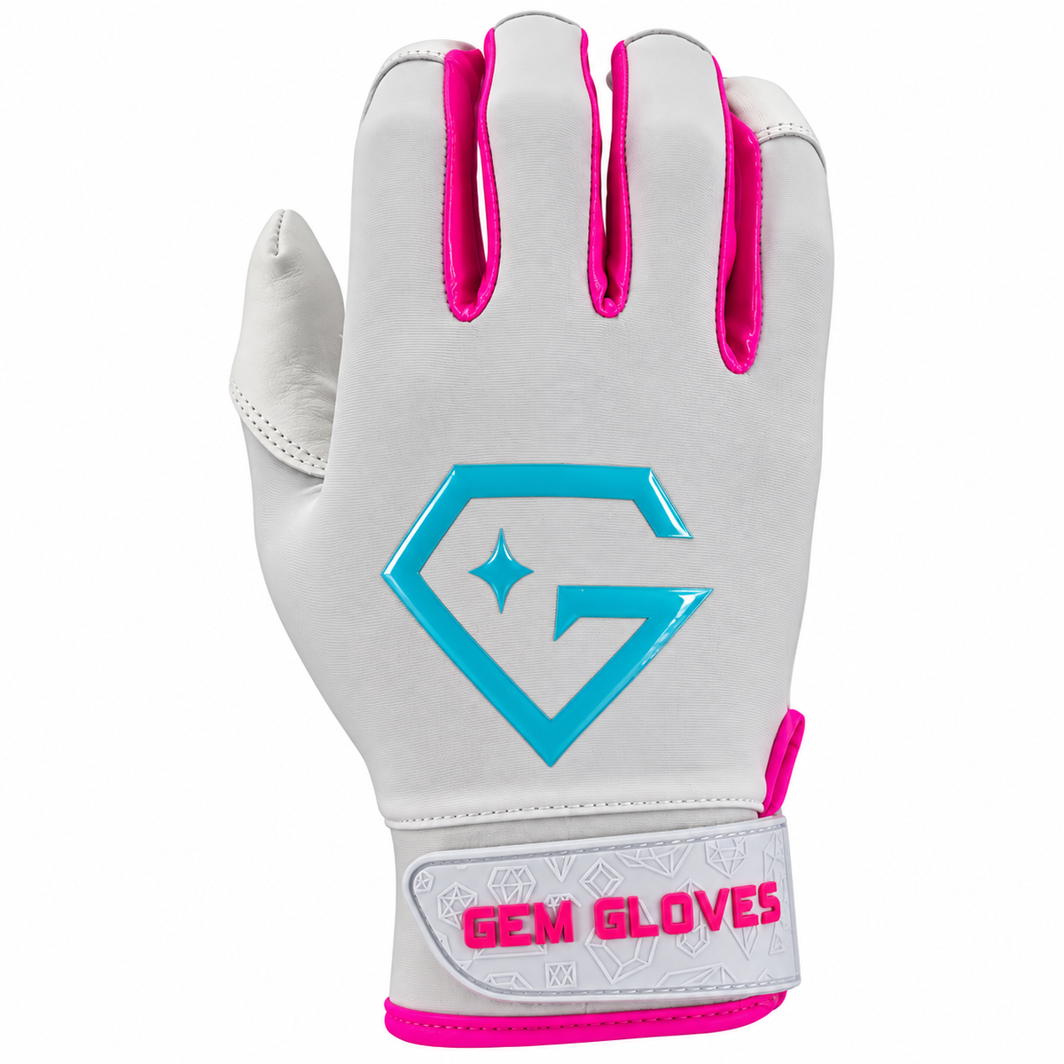Gem Glove Opalite Batting Glove - White Vice