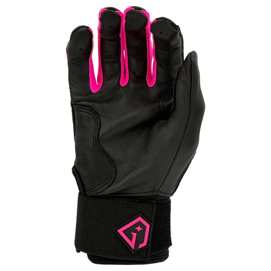 Gem Glove Prospector Long Cuff Batting Glove - Black/Pink
