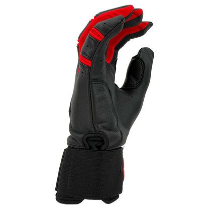 Gem Glove Prospector Long Cuff Batting Glove - Black/Red