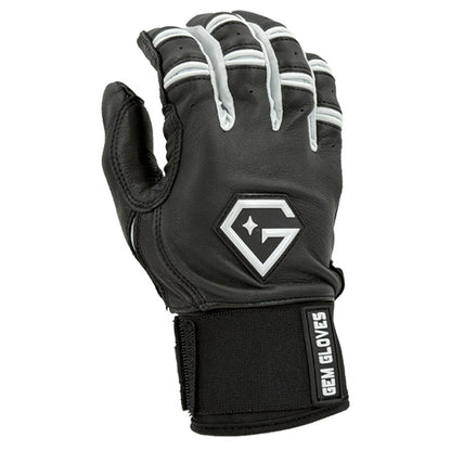 Gem Glove Prospector Long Cuff Batting Glove - Black/White
