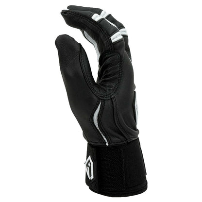 Gem Glove Prospector Long Cuff Batting Glove - Black/White