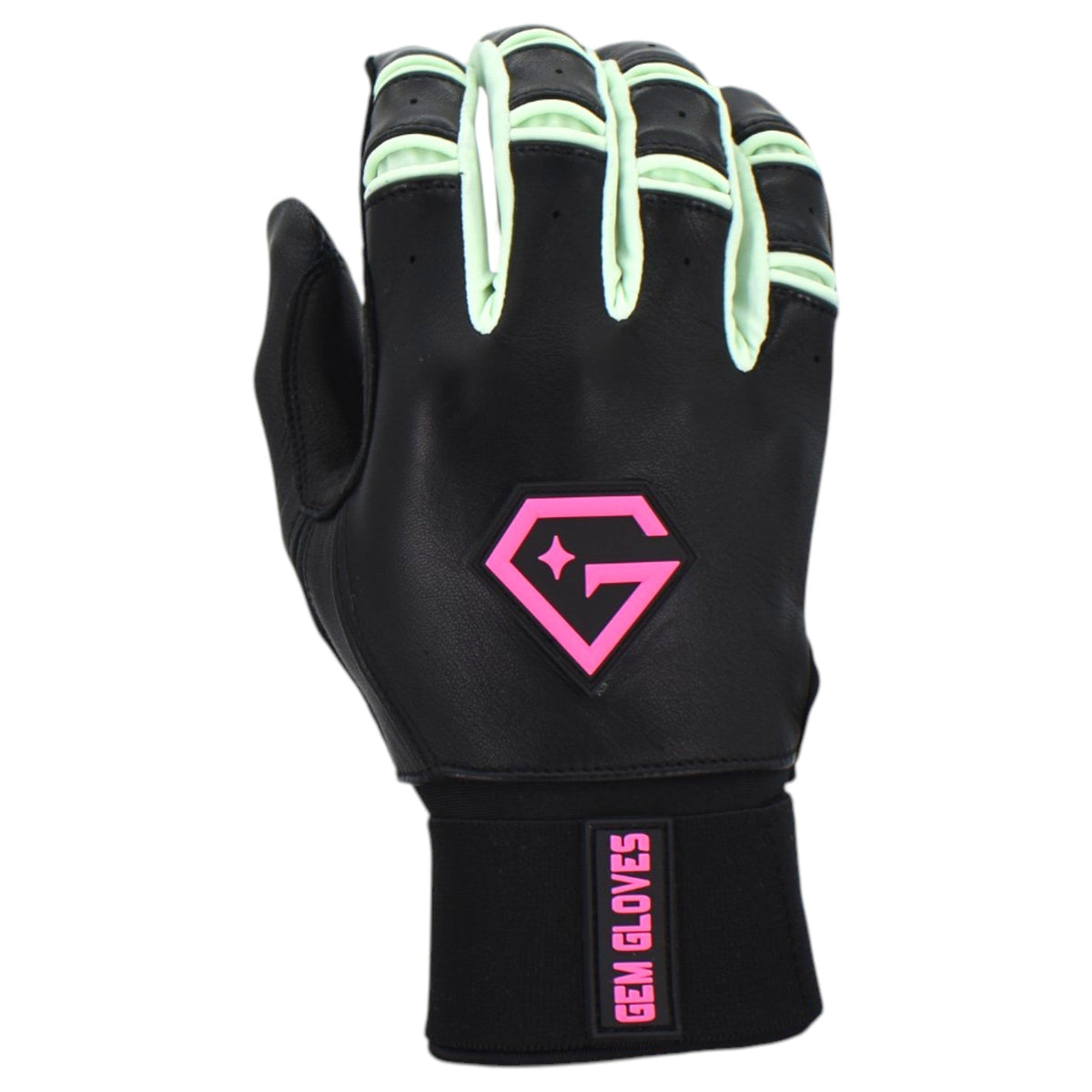 Gem Glove Prospector Long Cuff Batting Glove - Black/Mint/Pink
