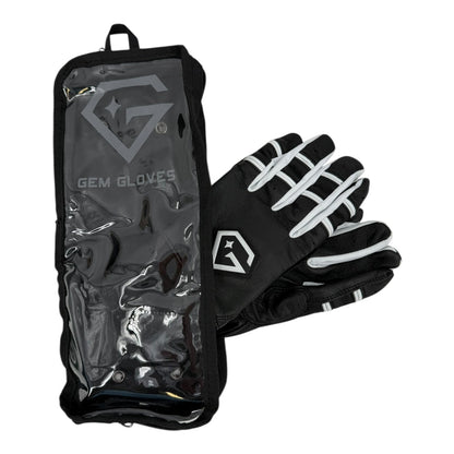 Gem Glove Prospector Long Cuff Batting Glove - Black/White