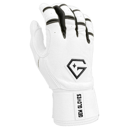 Gem Glove Prospector Long Cuff Batting Glove - White/Black