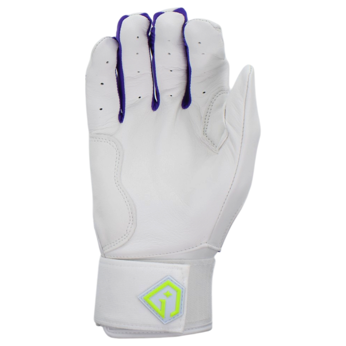 Gem Glove Prospector Long Cuff Batting Glove - White/Purple/Green
