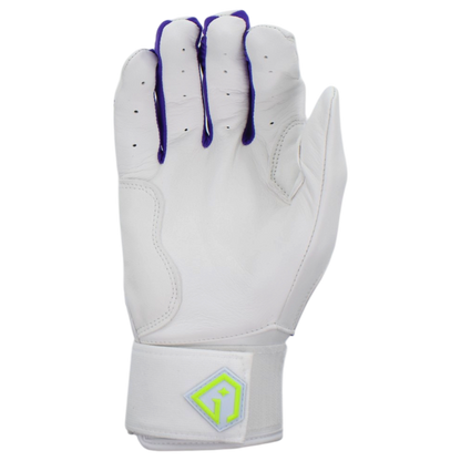 Gem Glove Prospector Long Cuff Batting Glove - White/Purple/Green