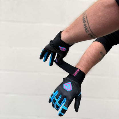 Gem Glove Prospector Long Cuff Batting Glove - Black/Carolina