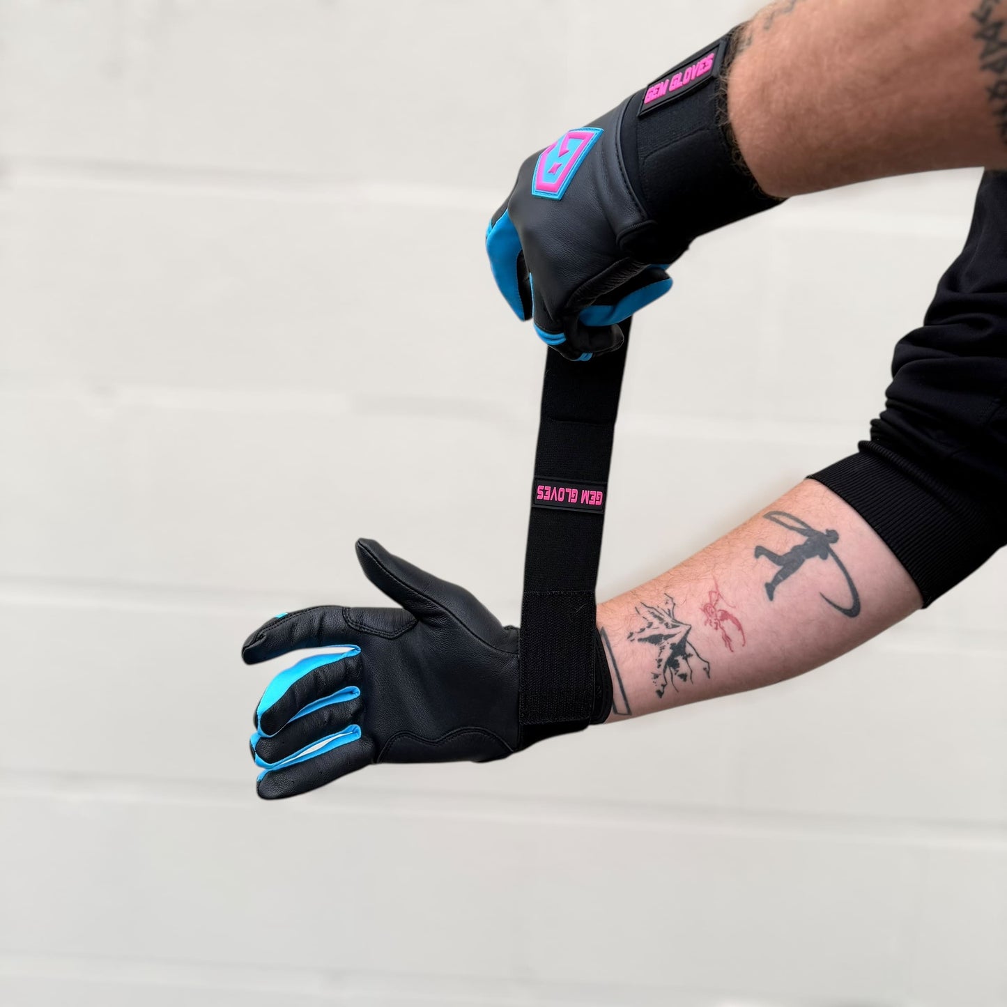 Gem Glove Prospector Long Cuff Batting Glove - Black/Carolina