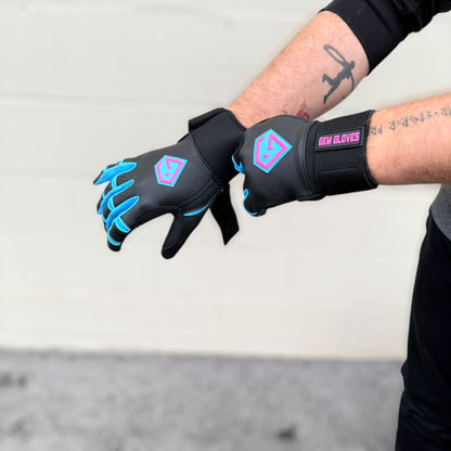 Gem Glove Prospector Long Cuff Batting Glove - Black/Carolina