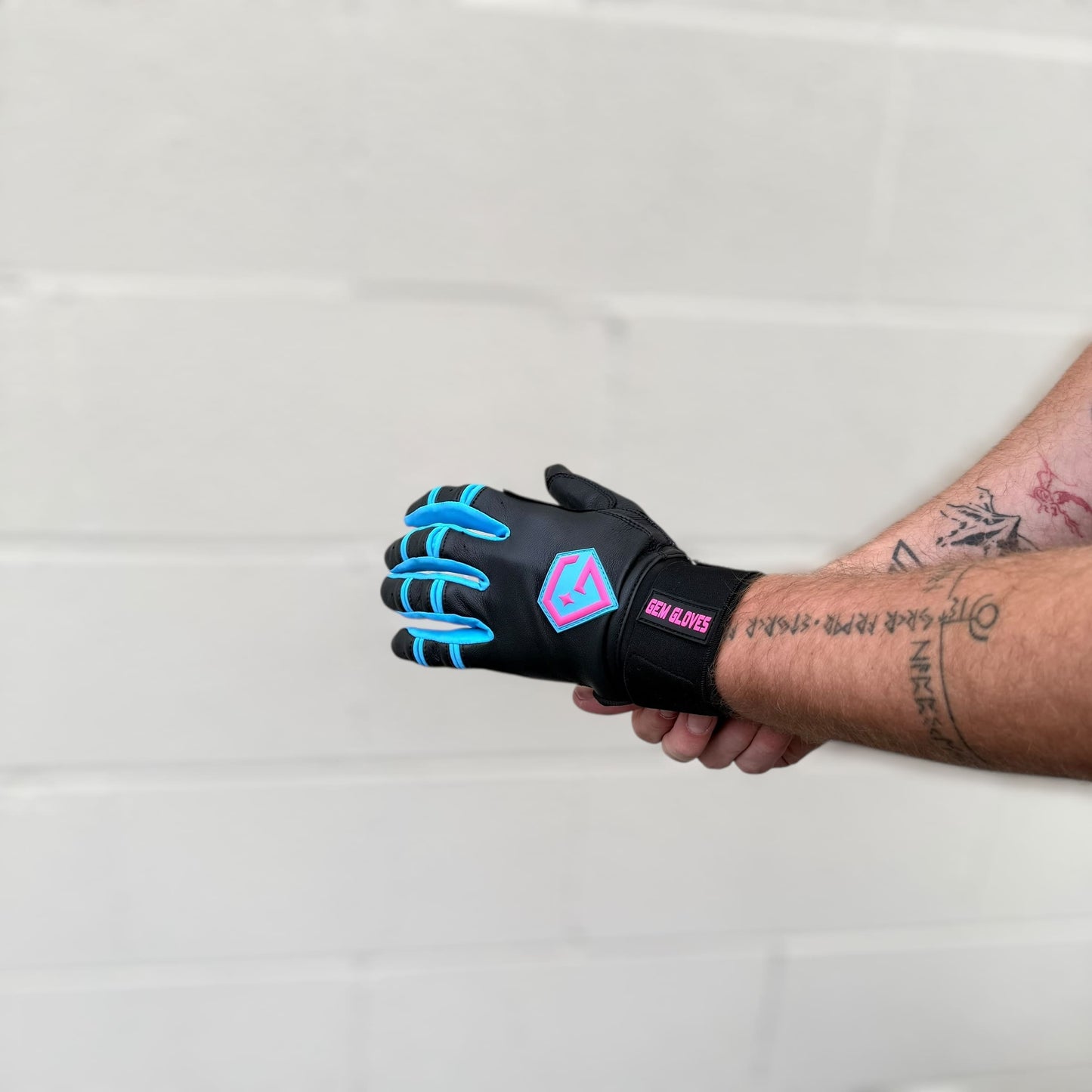 Gem Glove Prospector Long Cuff Batting Glove - Black/Pink