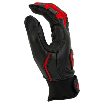Gem Glove Prospector Short Cuff Batting Glove - Black/Red
