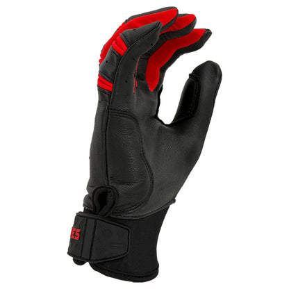 Gem Glove Prospector Short Cuff Batting Glove - Black/Red