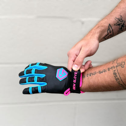 Gem Glove Prospector Short Cuff Batting Glove - Black/Vice