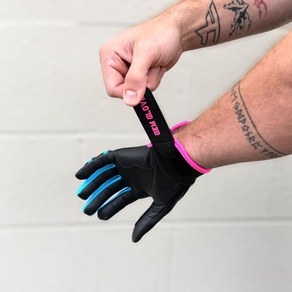 Gem Glove Prospector Short Cuff Batting Glove - White/Pink – Product View | Smash It Sports | leather, pro