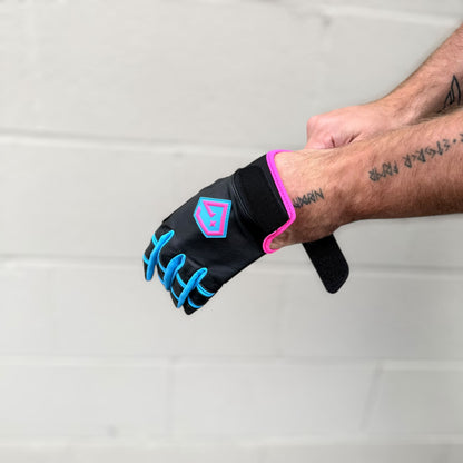 Gem Glove Prospector Short Cuff Batting Glove - White/Pink – Product View | Smash It Sports | leather, pro