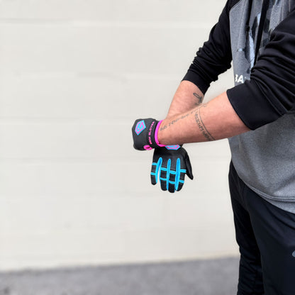 Gem Glove Prospector Short Cuff Batting Glove - Black/Pink