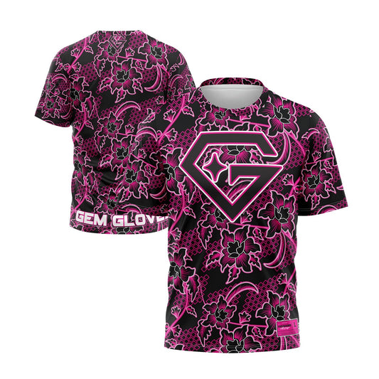 Gem Gloves Short Sleeve Shirt - Cherry Blossom Heat