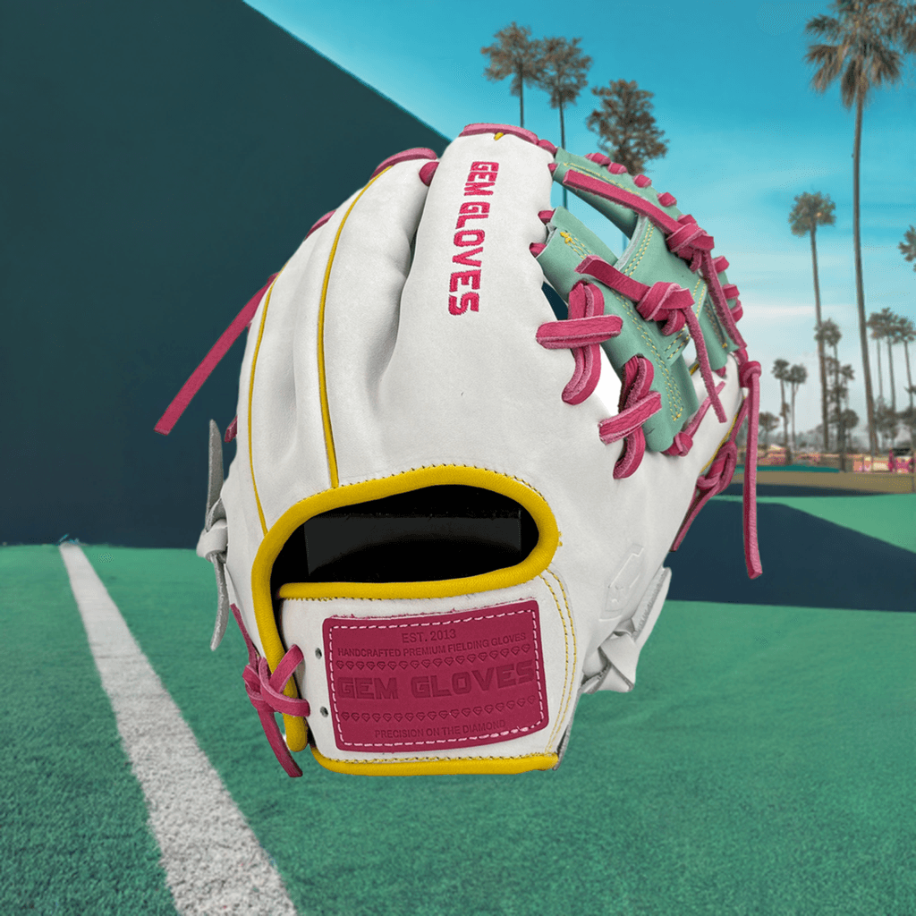 Gem Gloves Baseball Fielding Glove - GEM052 West Coast Drip – Specs Overview | Smash It Sports | leather, kip, pro