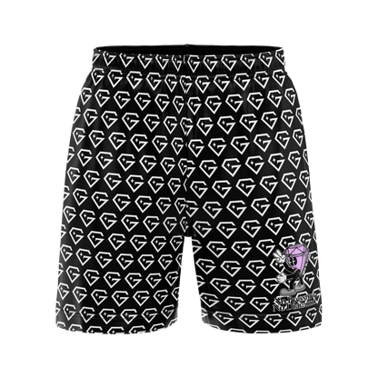 Gem Gloves Mesh Shorts - No Pressure No Diamonds - Black/White - Smash It Sports
