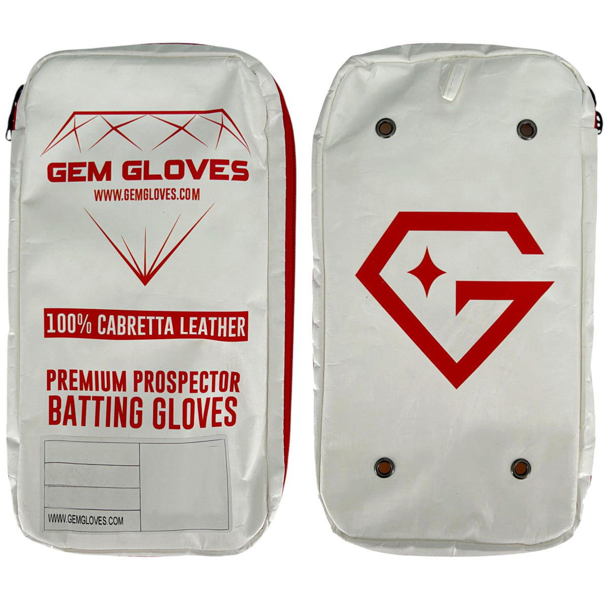 Gem Glove Prospector Short Cuff Batting Glove - White/Pink/Mint